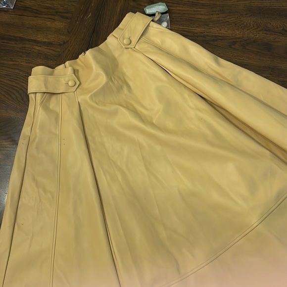 Ryegrass Dresses & Skirts - RYEGRASS REAL PECAN FAUX LEATHER SKIRT